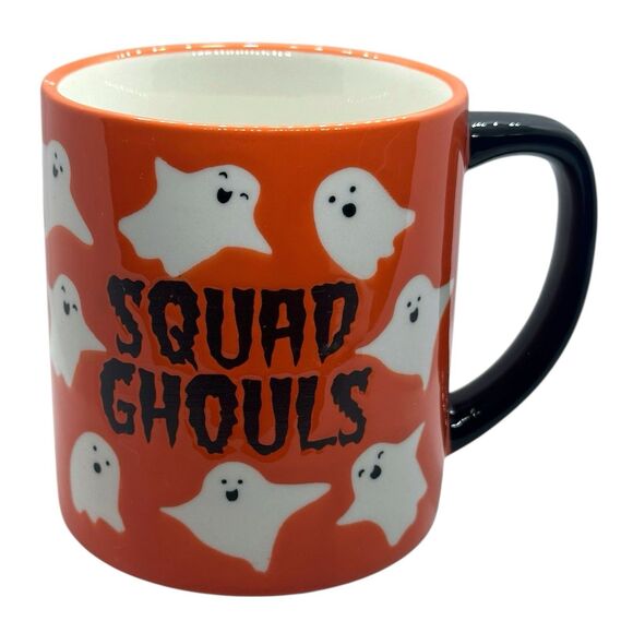 LANG by Design Group Orange & Black “Squad Ghouls” Halloween Coffee Mug 18 oz. - Picture 3 of 11